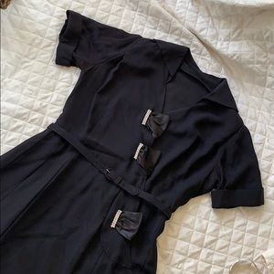 Vintage 1940s handmade navy evening dress